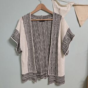 Boho Fifth Avenue Southwestern Open Cardigan Aztec Pattern